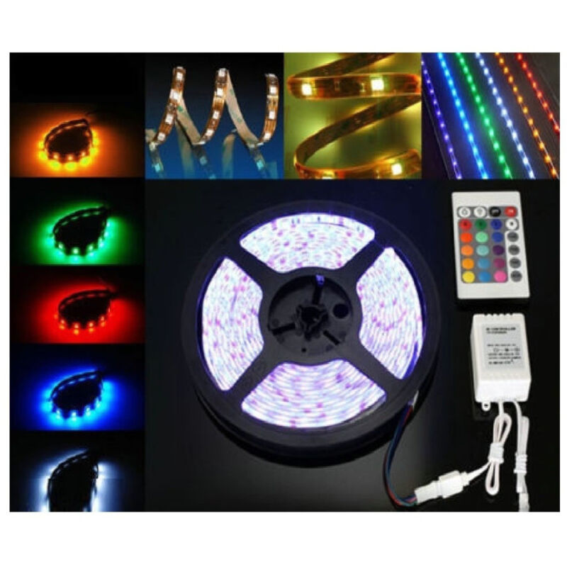foto del prodotto traesio bobina striscia strip led 5050 flessibile 5mt adesiva luce interno esterno ip65 rgb trade shop