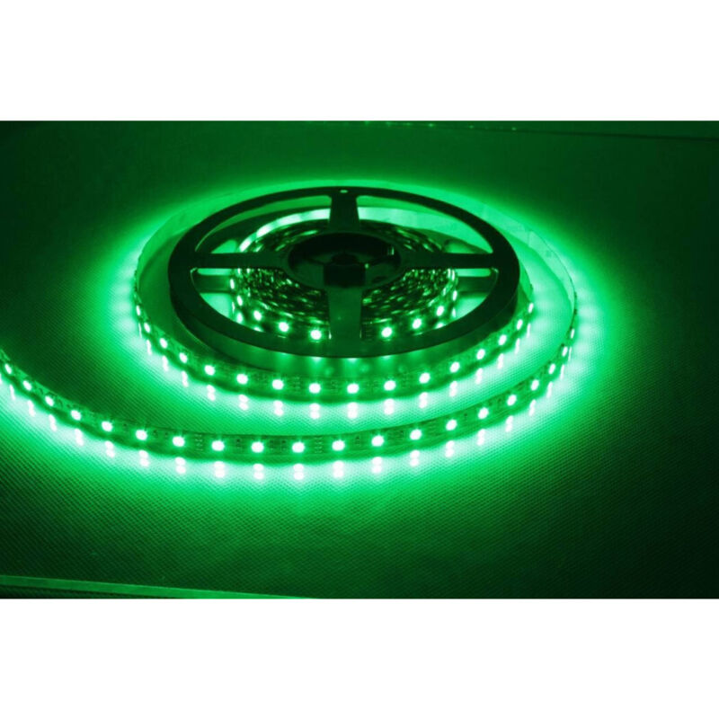 foto del prodotto traesio bobina striscia strip led 5050 flessibile 5mt adesiva luce interno esterno ip65 verde trade shop