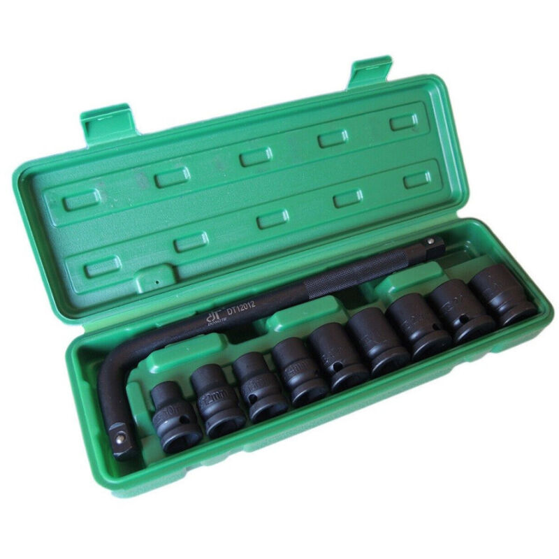 foto del prodotto traesio bussole boccole per pistola avvitatore pneumatico set 9 pz 1 2 da 10 a 24mm trade shop
