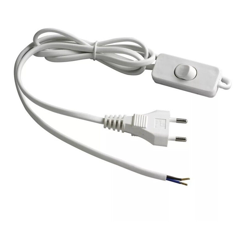 foto del prodotto traesio cavo alimentazione bianco presa elettrica interruttore 2gx0.75mm 1.5mt bipolare trade shop