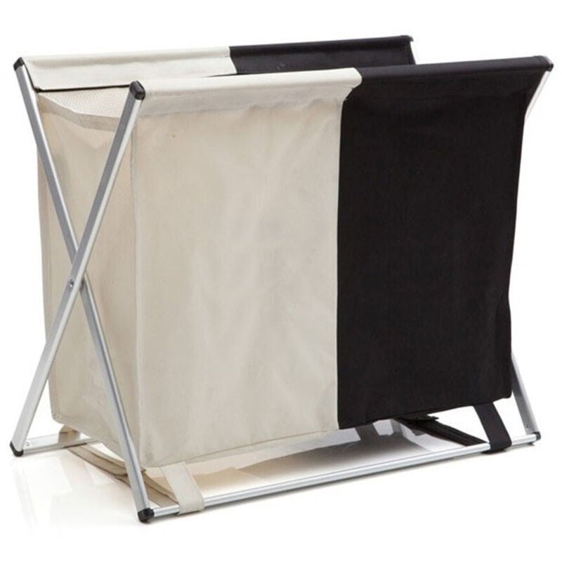 foto del prodotto traesio - cesto contenitore porta biancheria bucato 2 scomparti panni sporchi bagno - - trade shop