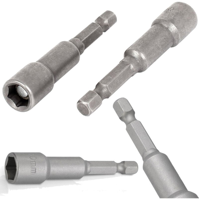 foto del prodotto traesio inserto chiave a bussola magnetica attacco 1 4 per avvitatore lunghezza 50mm 6 mm trade shop