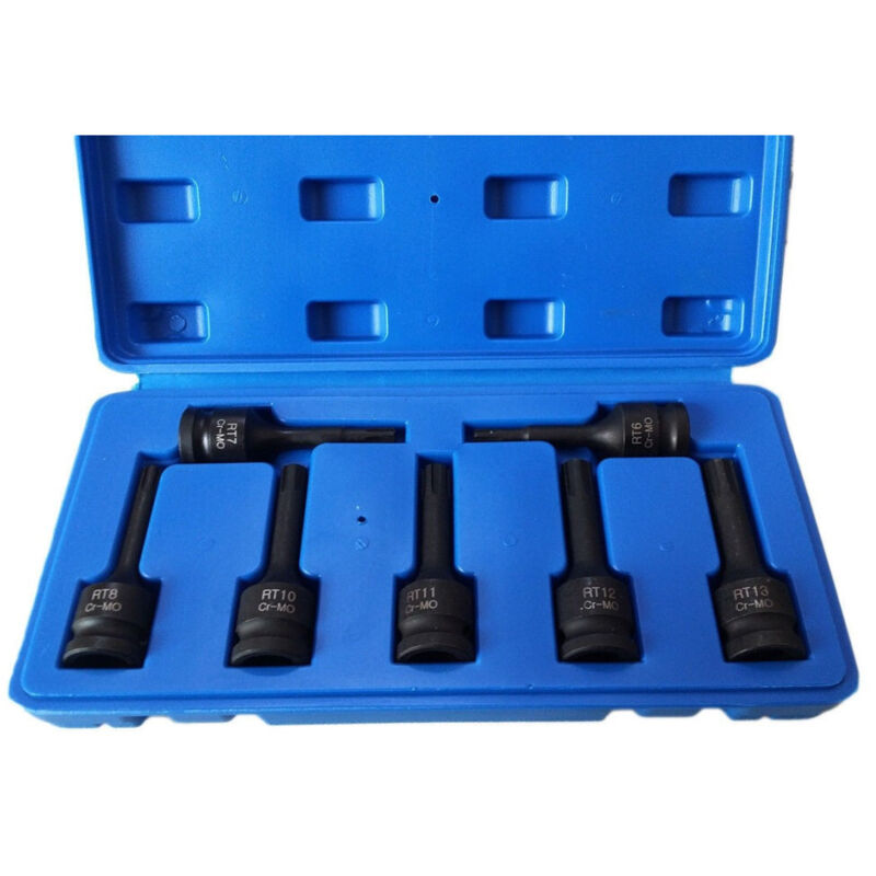 foto del prodotto traesio kit 7 pz chiavi bussola ad impatto 1 2 torx r6 rt13 per avvitatore pneumatico trade shop