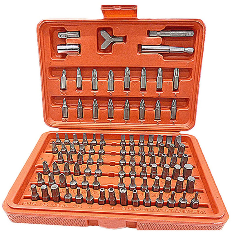 foto del prodotto traesio kit set 100 pz cacciavite sicurezza antimanomissione torx hex bit cromo vanadio trade shop