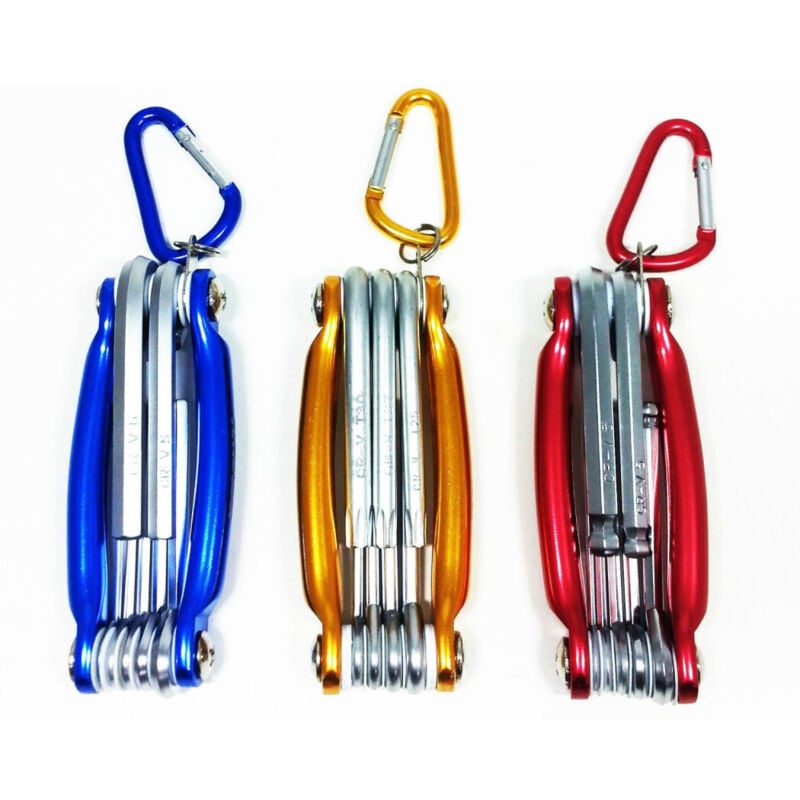 foto del prodotto traesio kit set 24 pezzi chiavini pieghevoli torx forati esagonali sferici ball point trade shop