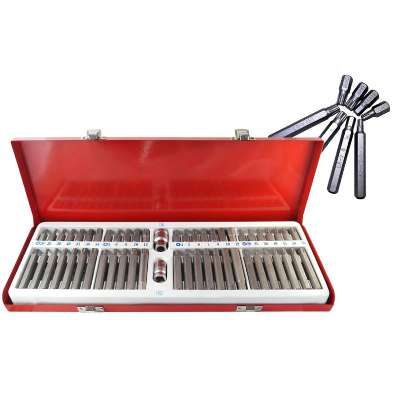 foto del prodotto traesio kit set inserti chiavi bussole chiavi torx hex 1 2 3 8 professionale 54 pz trade shop