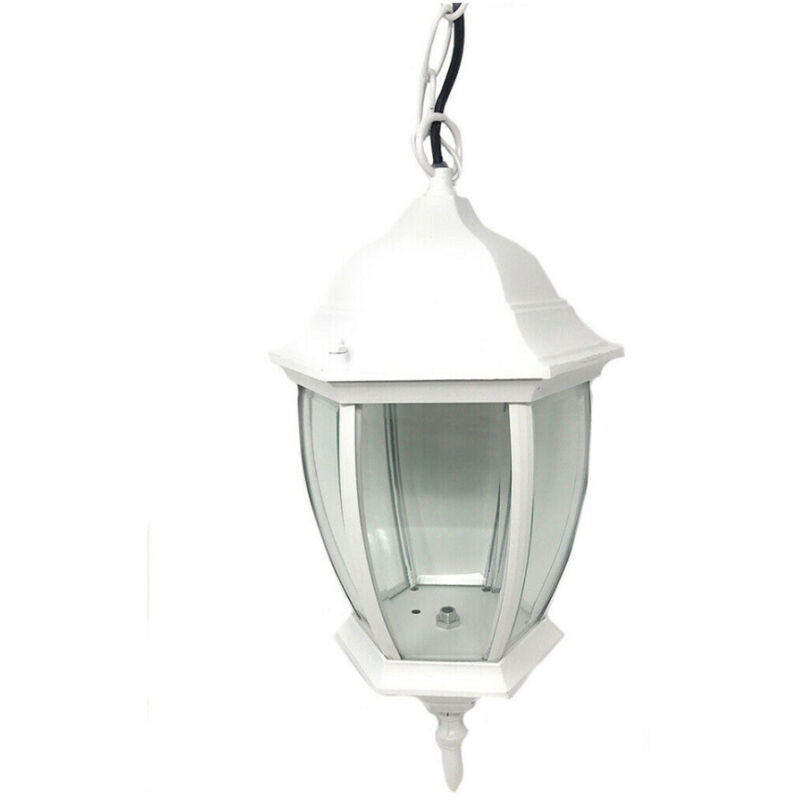 foto del prodotto traesio lanterna a sospensione da soffitto con catena lampada giardino attacco e27 es40 bianco trade shop