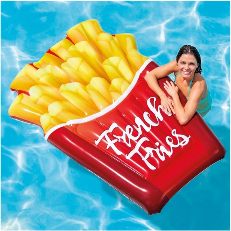 foto del prodotto traesio materassino isola gonfiabile stampa patatine in pvc mare piscina 175 x 132 cm trade shop