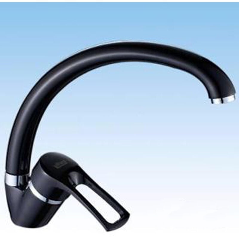 foto del prodotto traesio miscelatore rubinetto per lavello lavandino cucina monocomando colore nero capri trade shop