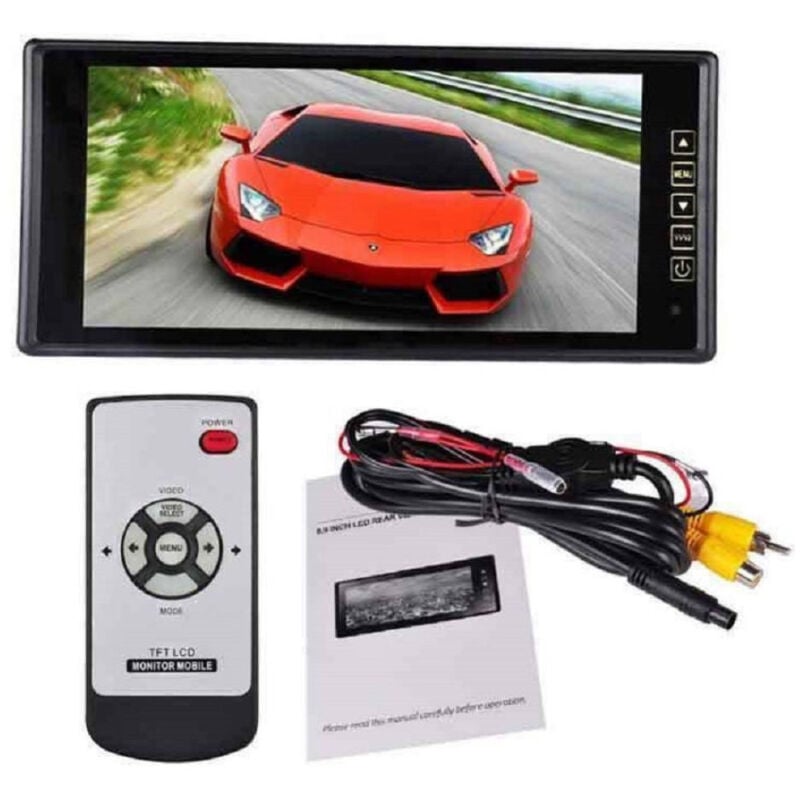 foto del prodotto traesio monitor specchietto interno posteriore auto per telecamera tft 9 trade shop