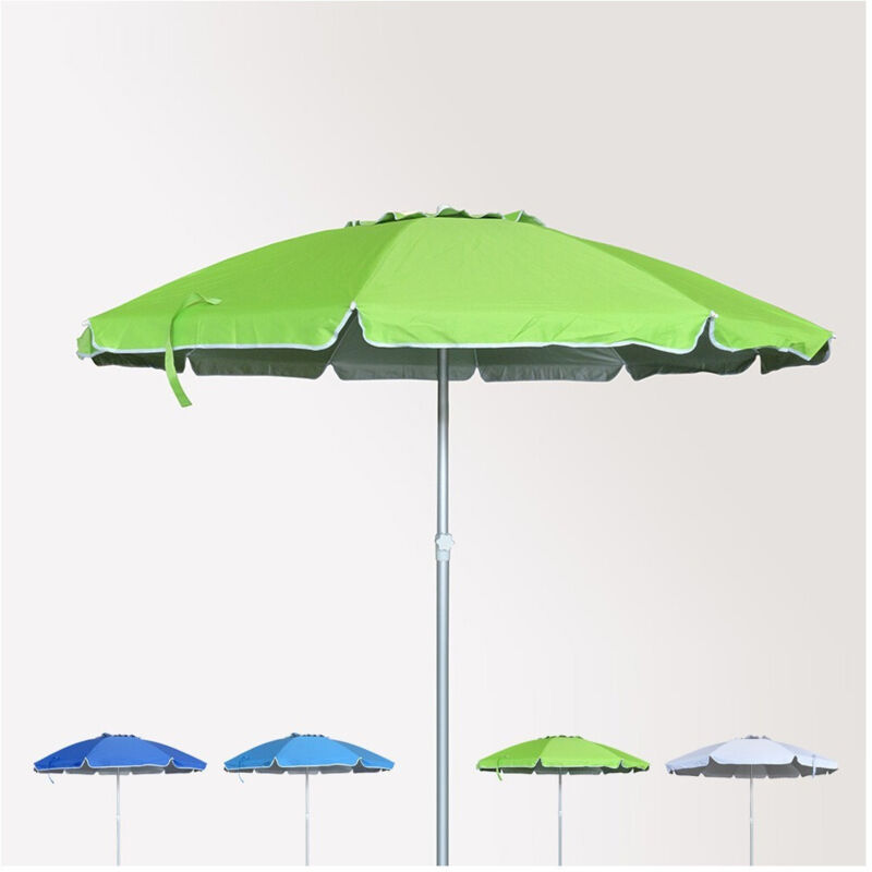 foto del prodotto traesio - ombrellone mare spiaggia giardino metallo 210 cm con custodia colore verde - - trade shop