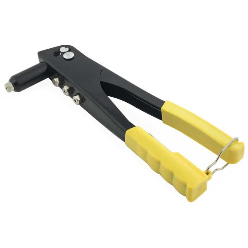 foto del prodotto traesio - pinza pistola rivettatrice con 4 testine intercambiabili per rivetti 4 misure - - trade shop