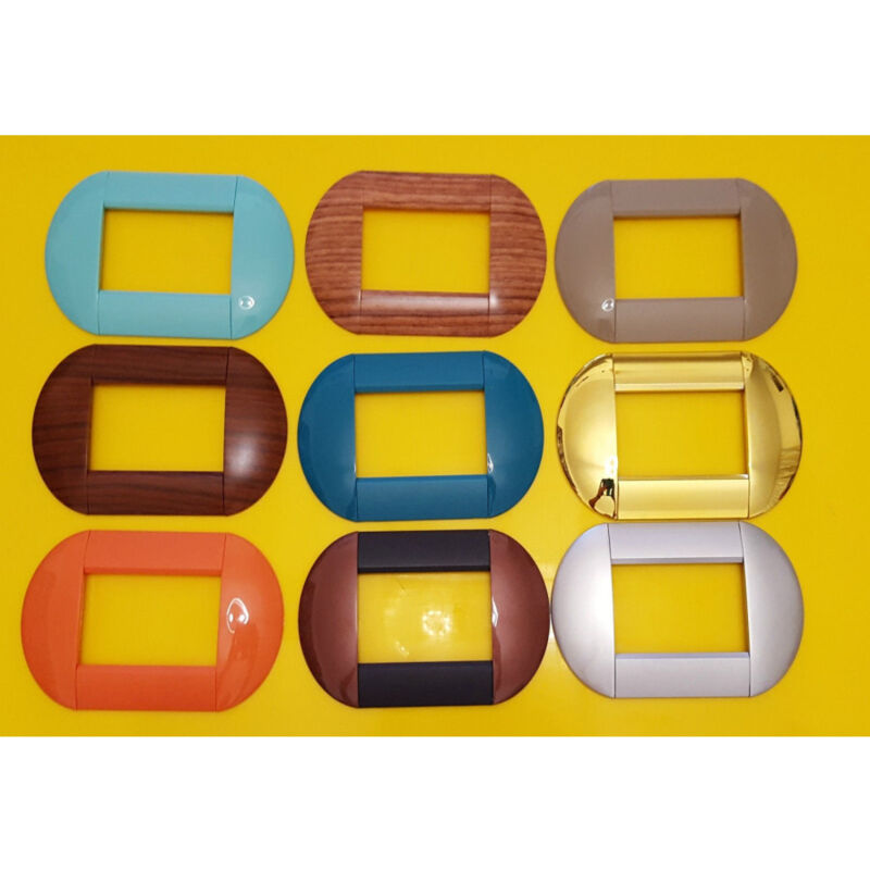 foto del prodotto traesio placca placche placchette compatibili living international light bombate bticino arancio chiaro 7 fori trade shop