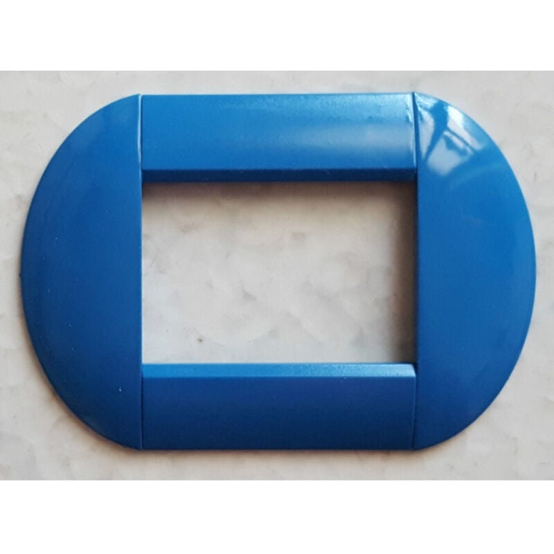 foto del prodotto traesio placca placche placchette compatibili living international light bombate bticino blu cielo 7 fori trade shop