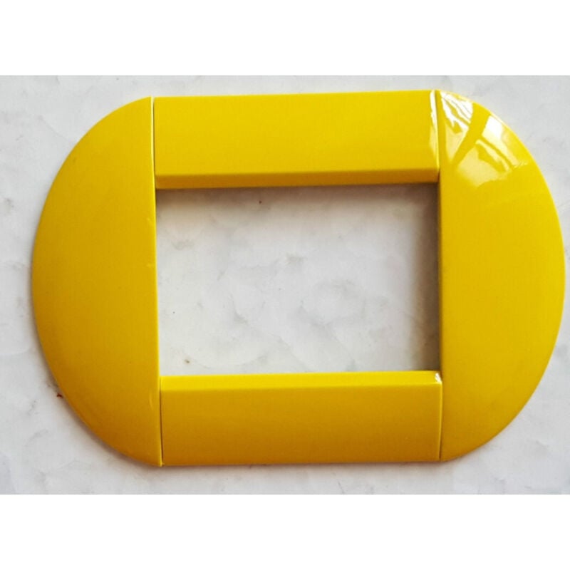 foto del prodotto traesio - placca placche placchette compatibili living international light bombate bticino - giallo -3 fori - - trade shop