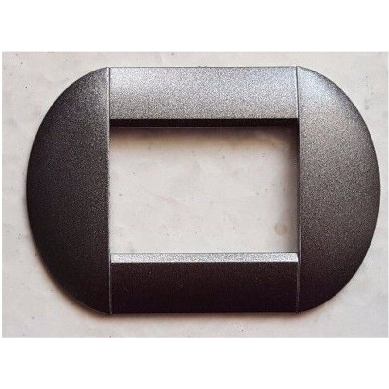 foto del prodotto traesio - placca placche placchette compatibili living international light bombate bticino - grigio metallizzato -3 fori - - trade shop