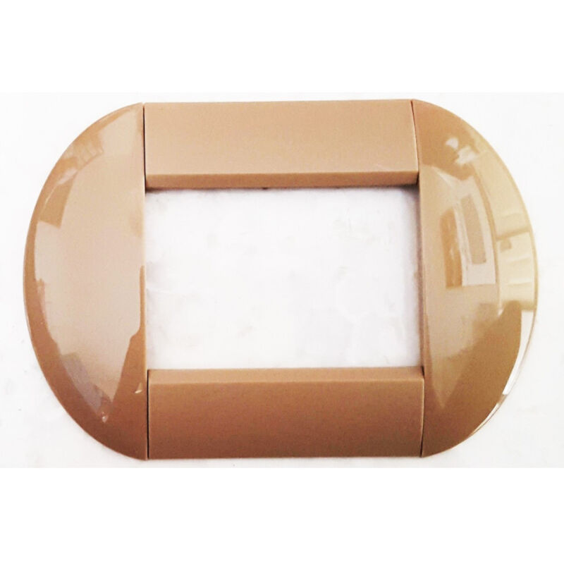 foto del prodotto traesio placca placche placchette compatibili living international light bombate bticino marrone chiaro 7 fori trade shop