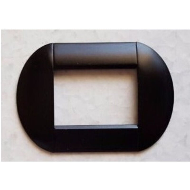 foto del prodotto traesio placca placche placchette compatibili living international light bombate bticino nero opaco 3 fori trade shop