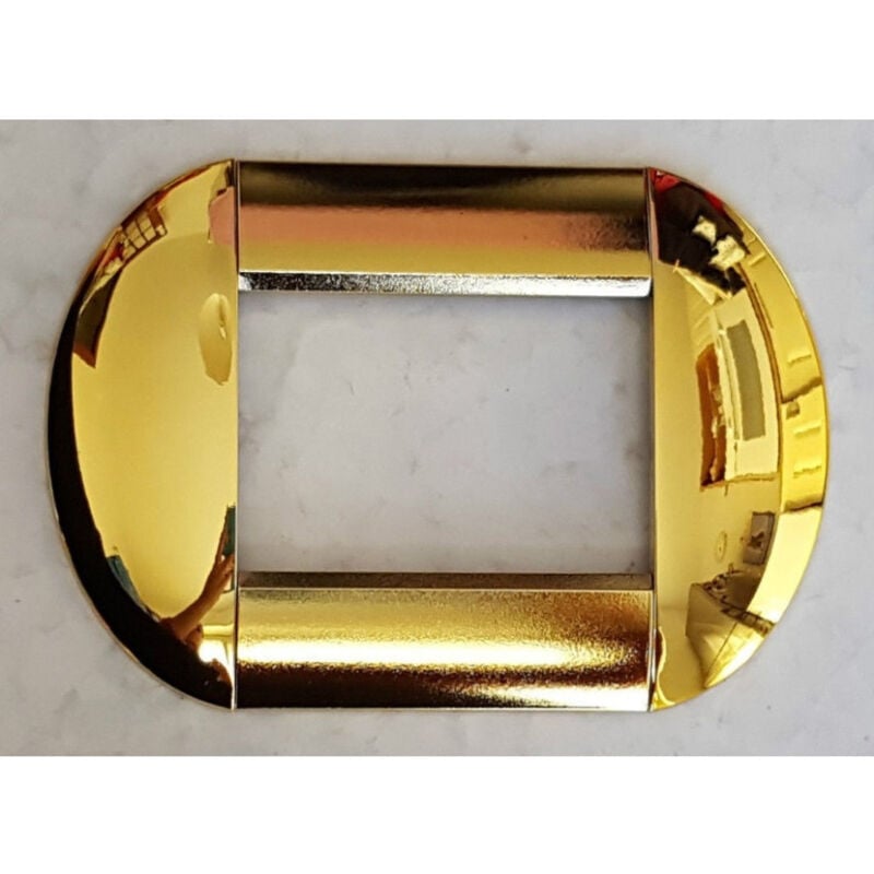 foto del prodotto traesio placca placche placchette compatibili living international light bombate bticino oro lucido 7 fori trade shop