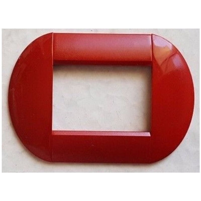 foto del prodotto traesio placca placche placchette compatibili living international light bombate bticino rosso 3 fori trade shop