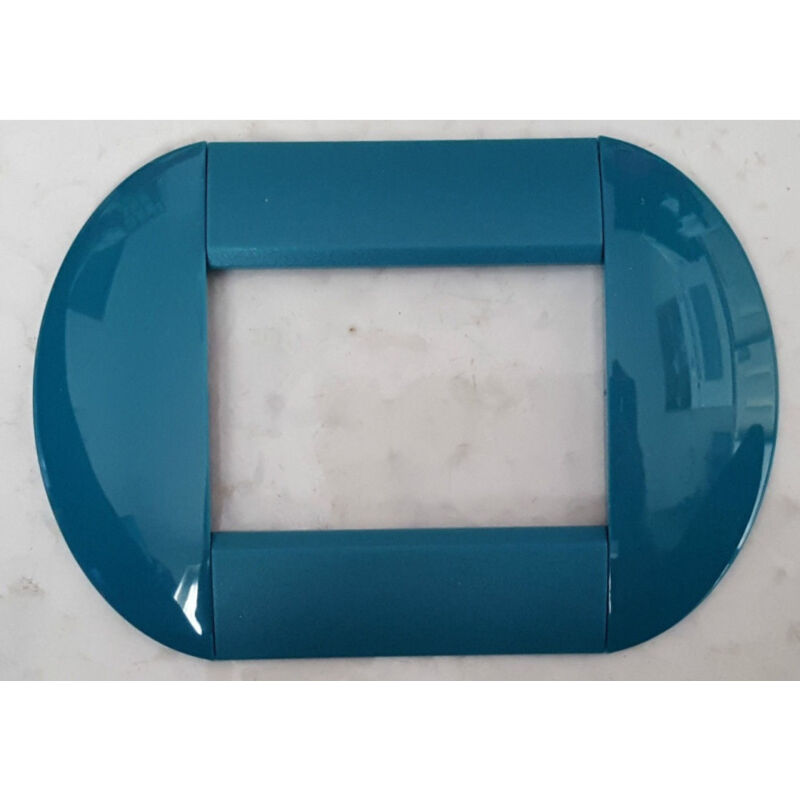 foto del prodotto traesio placca placche placchette compatibili living international light bombate bticino verde petrolio 7 fori trade shop