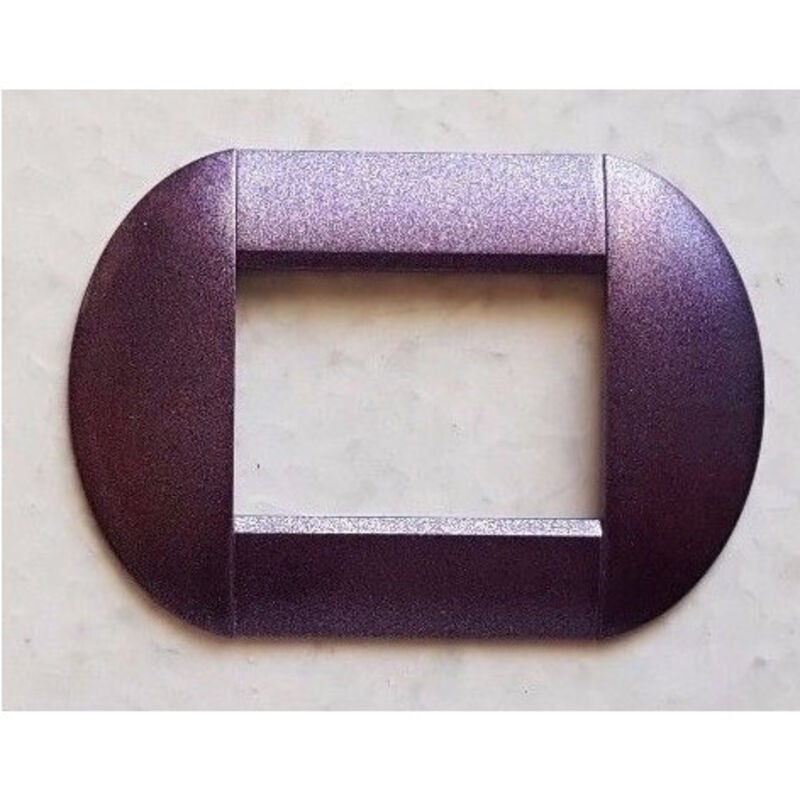 foto del prodotto traesio - placca placche placchette compatibili living international light bombate bticino - viola metallizzato -3 fori - - trade shop