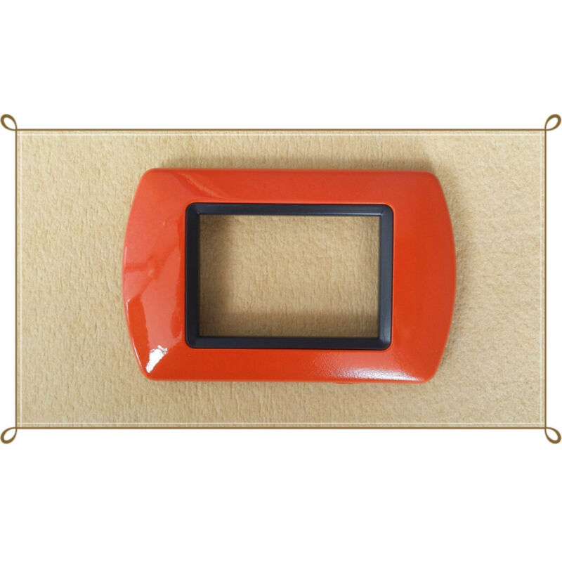 foto del prodotto traesio placchette placche in abs compatibili per master modo colorra placca copriprese arancione 7 fori trade shop