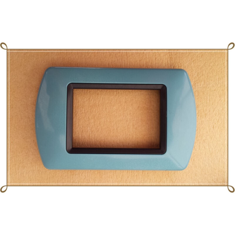foto del prodotto traesio placchette placche in abs compatibili per master modo colorra placca copriprese azzurro polvere 4 fori trade shop