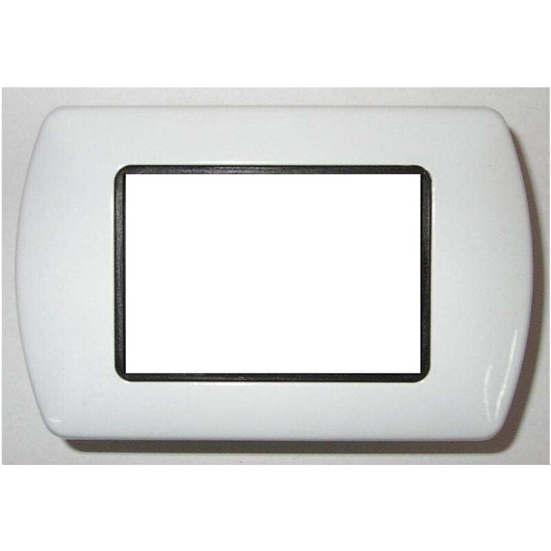 foto del prodotto traesio - placchette placche in abs compatibili per master modo colorra placca copriprese - bianco opaco -3 fori - - trade shop