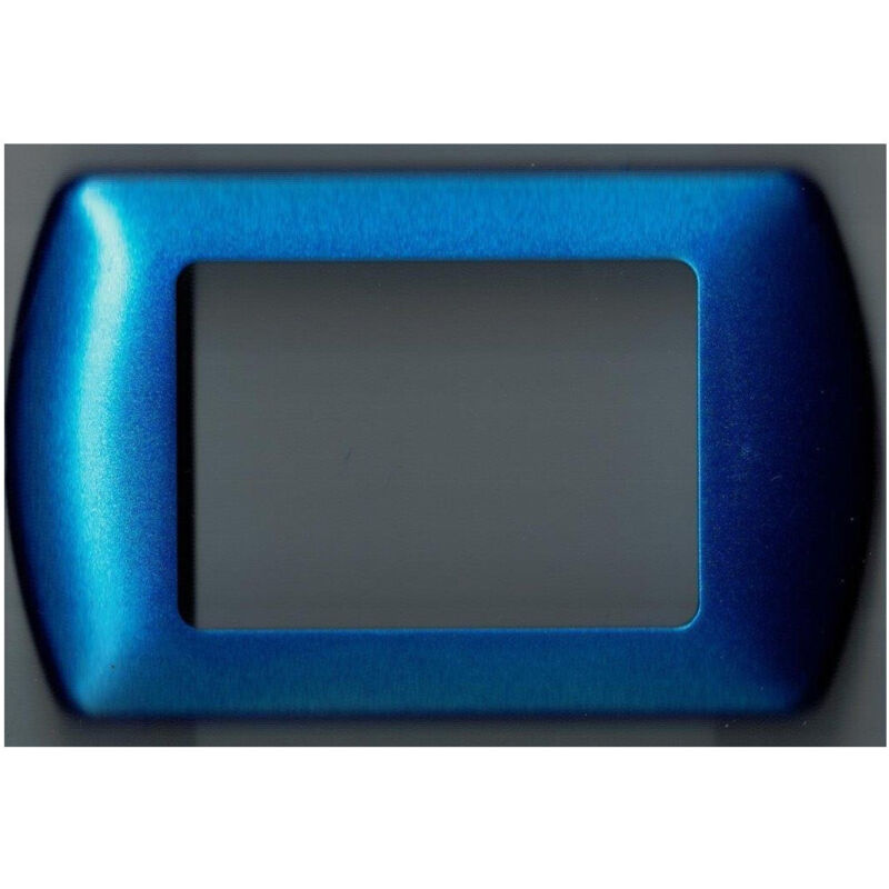foto del prodotto traesio placchette placche in abs compatibili per master modo colorra placca copriprese blu elettrico 3 fori trade shop