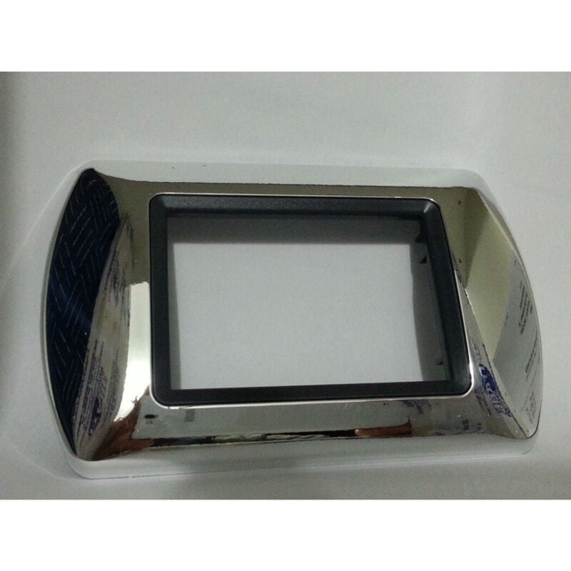 foto del prodotto traesio - placchette placche in abs compatibili per master modo colorra placca copriprese - cromo -4 fori - - trade shop