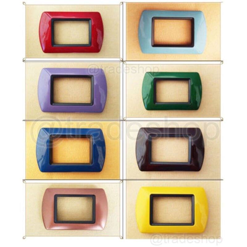 foto del prodotto traesio placchette placche in abs compatibili per master modo colorra placca copriprese legno chiaro 3 fori trade shop
