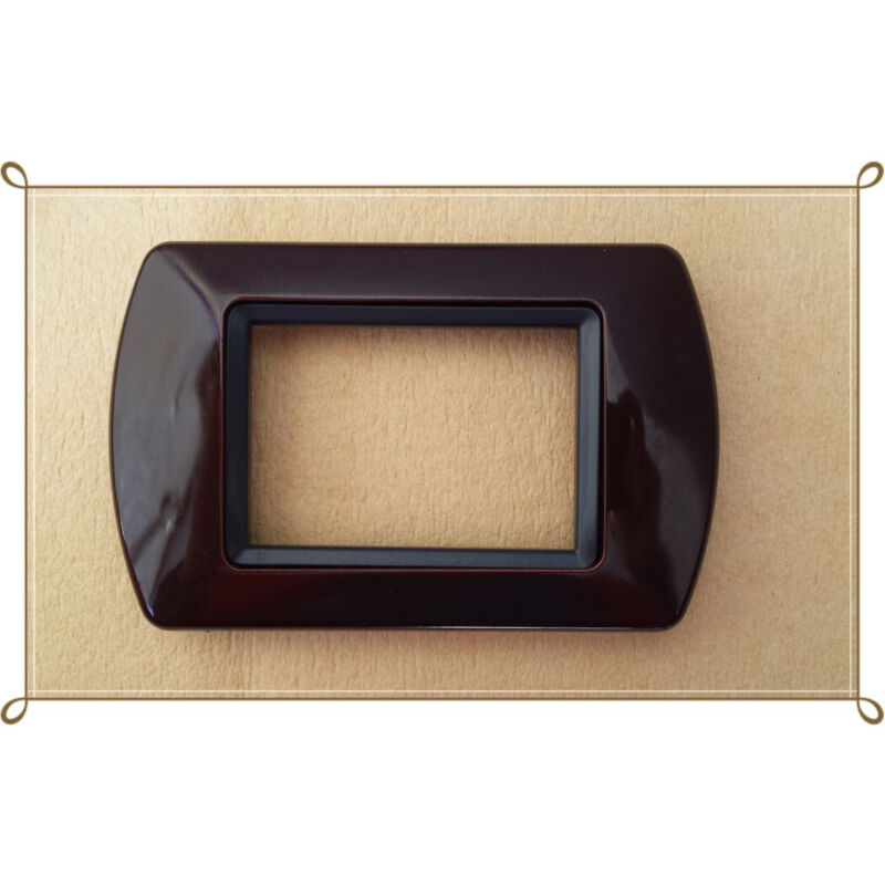 foto del prodotto traesio placchette placche in abs compatibili per master modo colorra placca copriprese marrone 3 fori trade shop