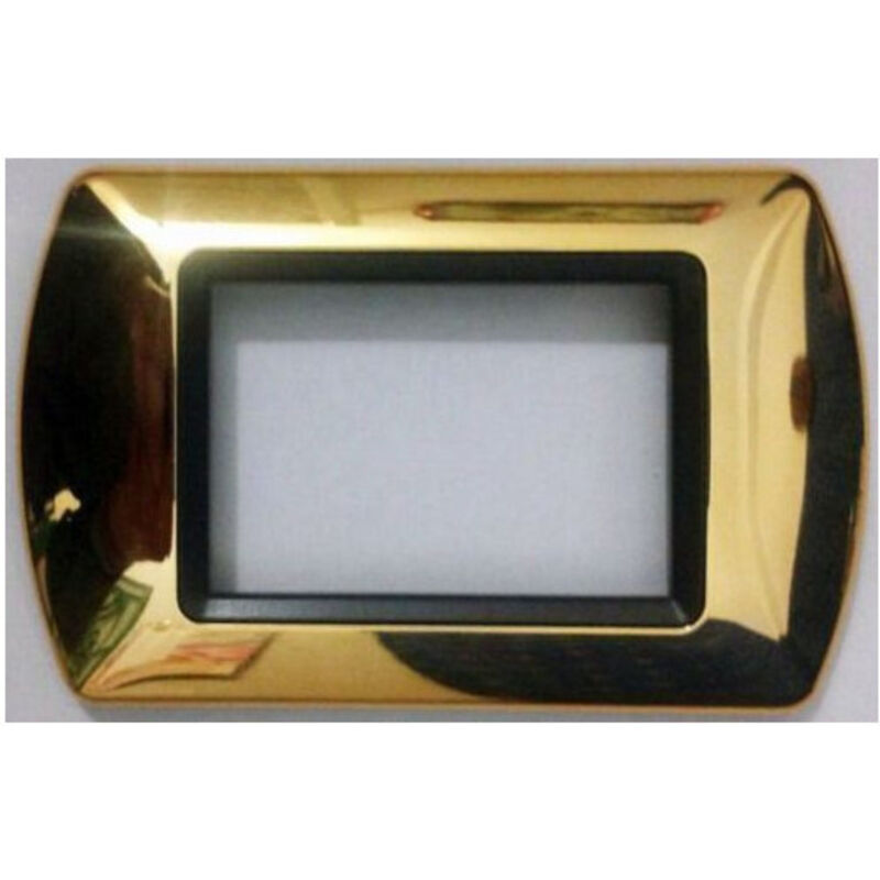foto del prodotto traesio - placchette placche in abs compatibili per master modo colorra placca copriprese - oro lucido -7 fori - - trade shop