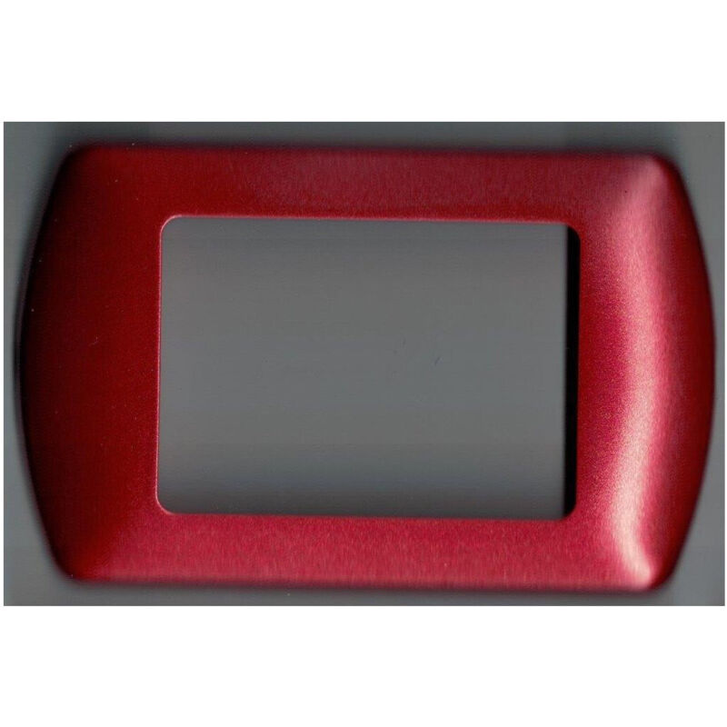 foto del prodotto traesio placchette placche in abs compatibili per master modo colorra placca copriprese rosso metallizzato 7 fori trade shop