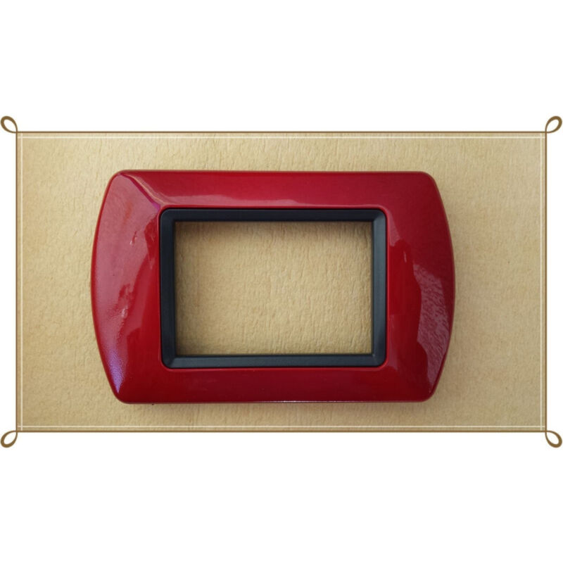 foto del prodotto traesio - placchette placche in abs compatibili per master modo colorra placca copriprese - rosso scuro -7 fori - - trade shop