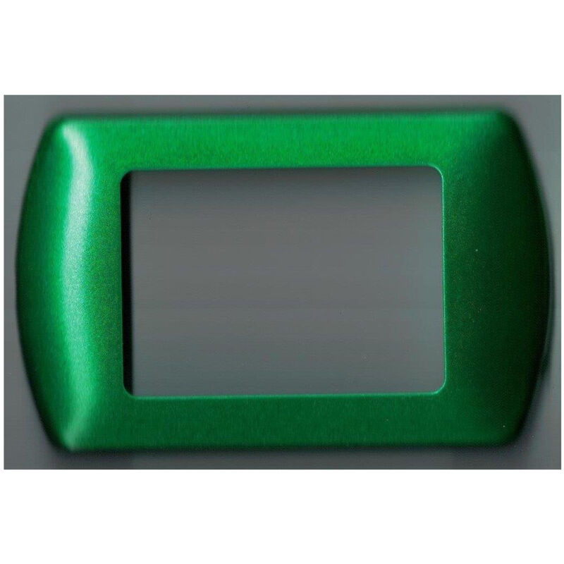 foto del prodotto traesio placchette placche in abs compatibili per master modo colorra placca copriprese verde metallizzato 4 fori trade shop