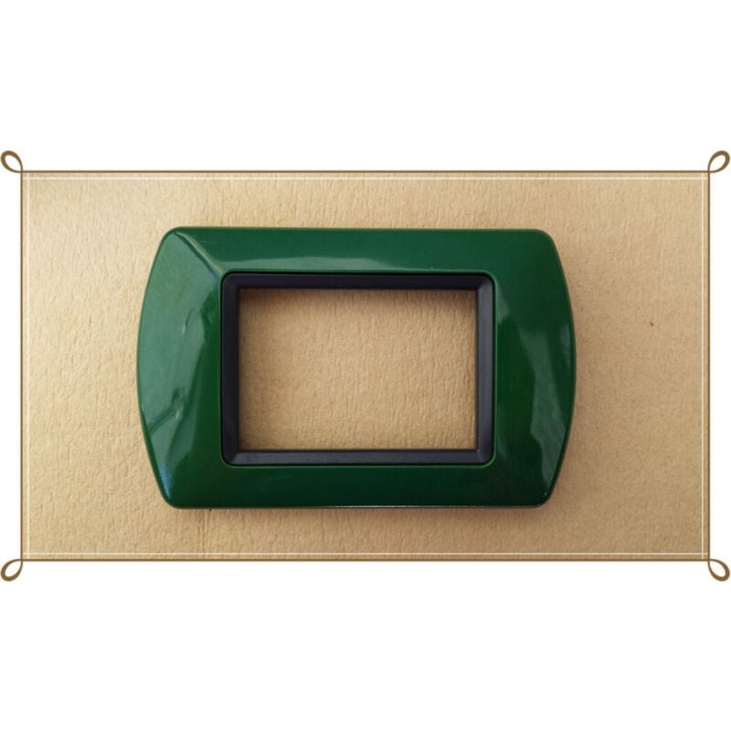 foto del prodotto traesio - placchette placche in abs compatibili per master modo colorra placca copriprese - verde scuro -4 fori - - trade shop