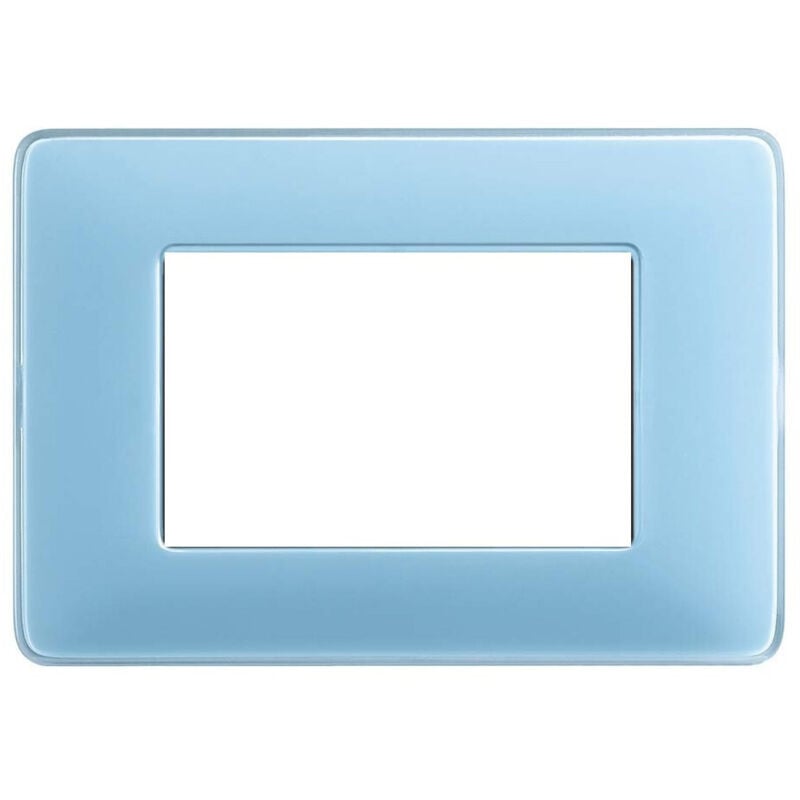 foto del prodotto traesio placchette placche in abs compatibili per serie living international placca azzurro 3 fori trade shop