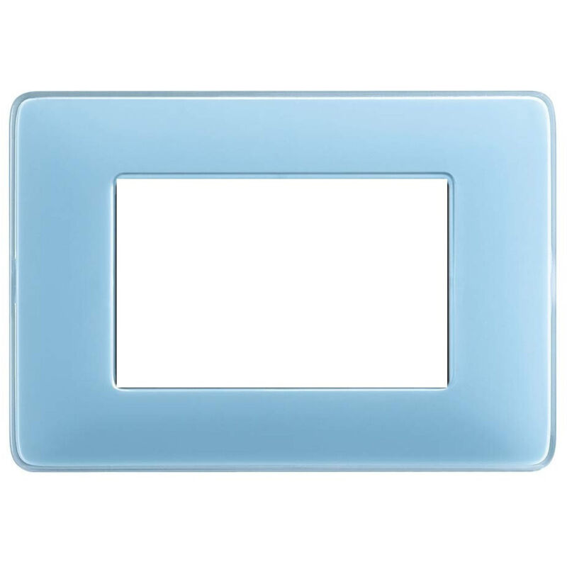 foto del prodotto traesio placchette placche in abs compatibili per serie living international placca azzurro 4 fori trade shop