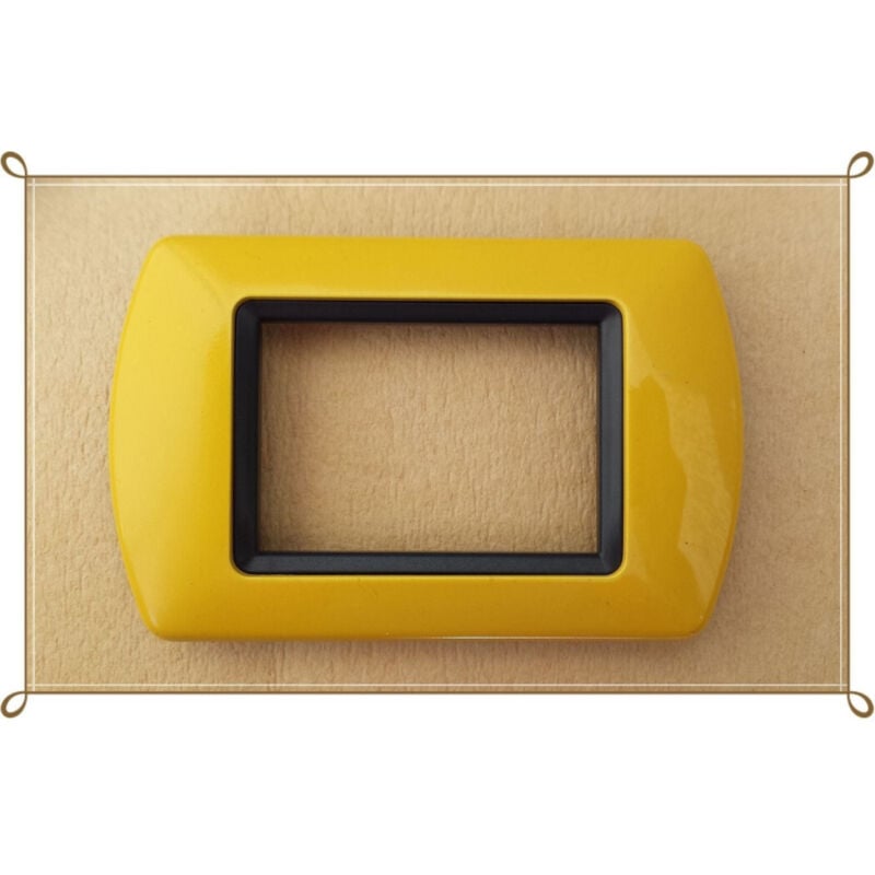 foto del prodotto traesio placchette placche in abs compatibili per serie living international placca giallo 7 fori trade shop