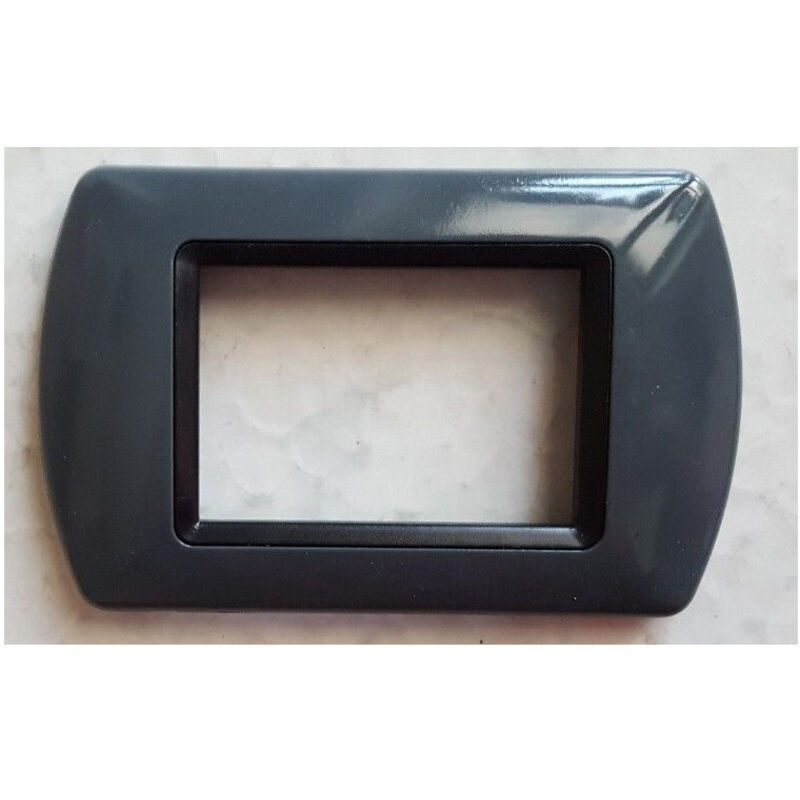 foto del prodotto traesio placchette placche in abs compatibili per serie living international placca grigio scuro 3 fori trade shop