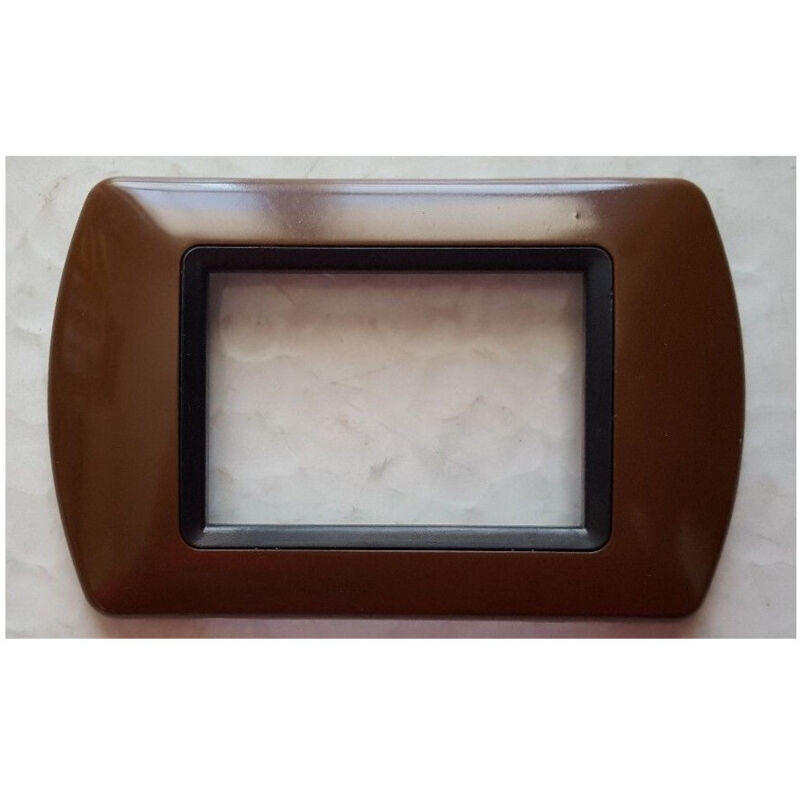 foto del prodotto traesio - placchette placche in abs compatibili per serie living international placca - marrone chiaro -3 fori - - trade shop