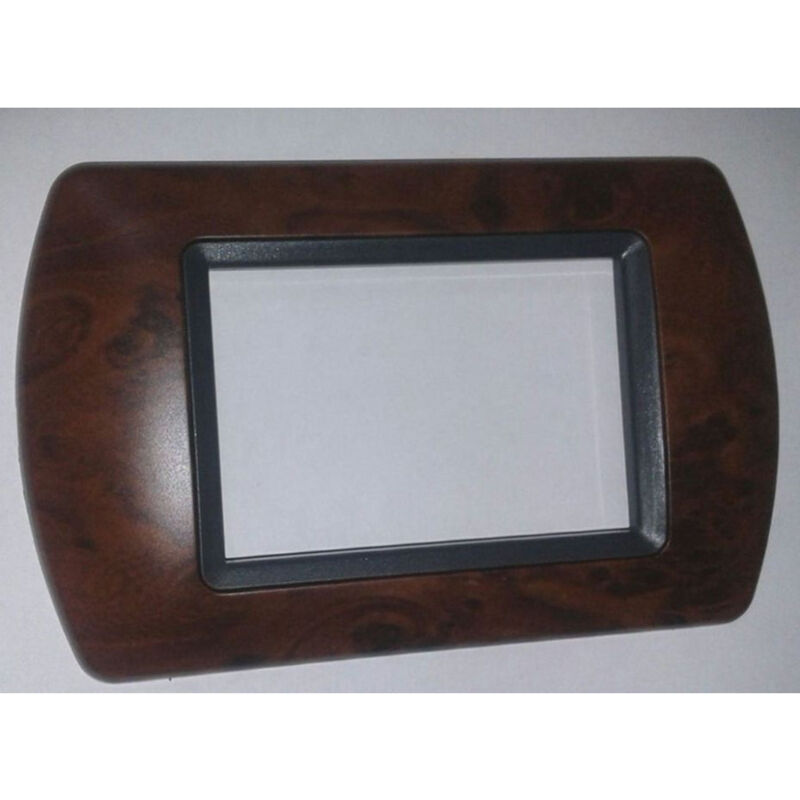 foto del prodotto traesio placchette placche in abs compatibili per serie living international placca radica di noce 4 fori trade shop