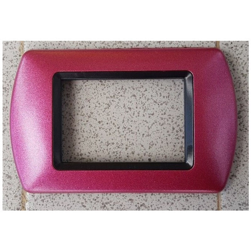 foto del prodotto traesio placchette placche in abs compatibili per serie living international placca rosa metallizzato 3 fori trade shop