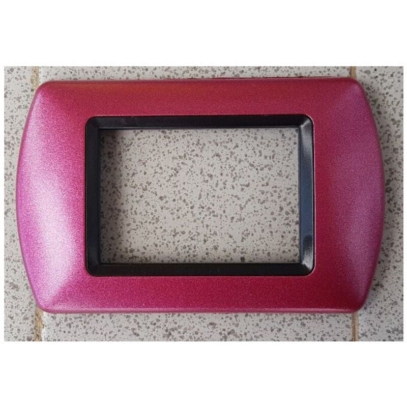 foto del prodotto traesio placchette placche in abs compatibili per serie living international placca rosa metallizzato 4 fori trade shop