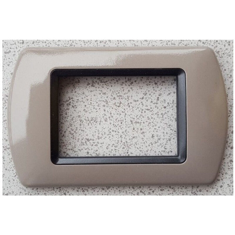 foto del prodotto traesio - placchette placche in abs compatibili per serie living international placca - tortora -3 fori - - trade shop