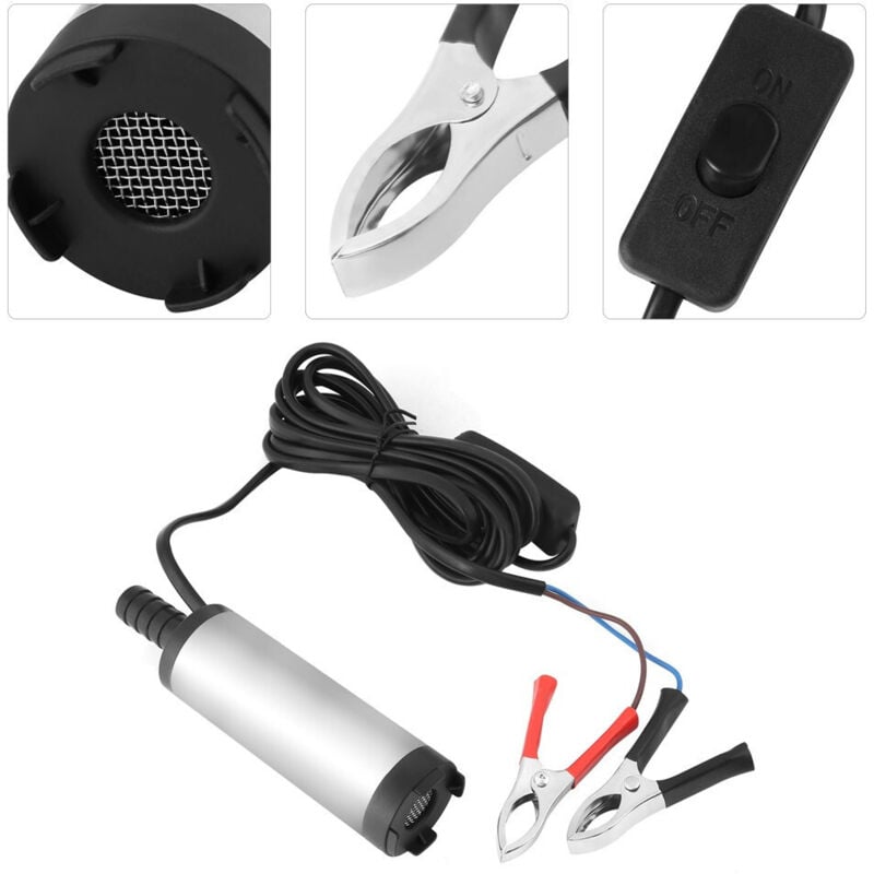 foto del prodotto traesio pompa travaso elettrica sommersa aspira liquidi acqua olio diesel 12v auto barca trade shop