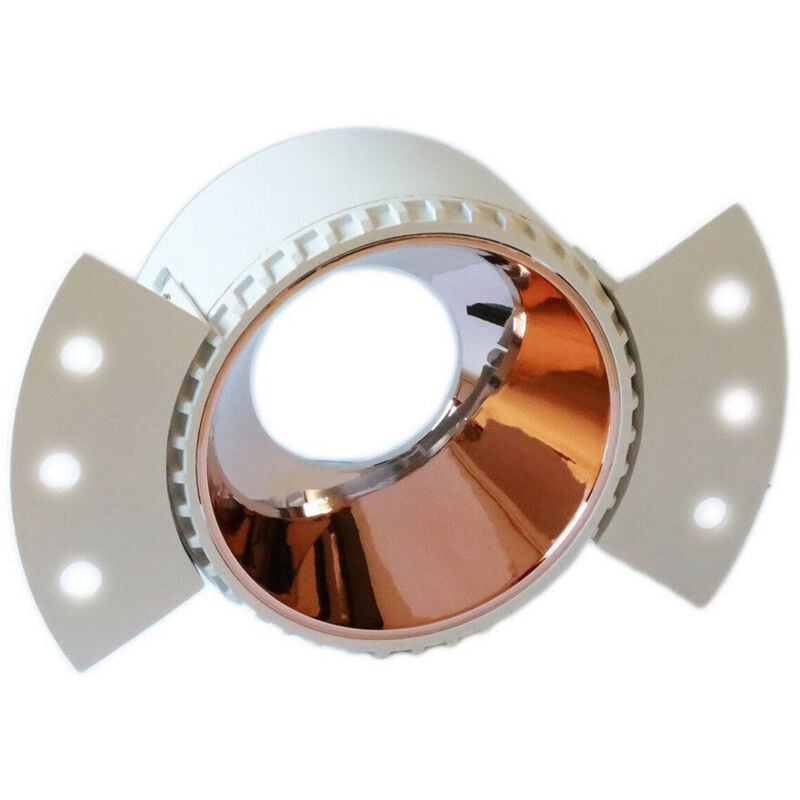 foto del prodotto traesio porta faretto da incasso lampadine led gu10 7watt per controsoffitto cartongesso rose gold tondo trade shop