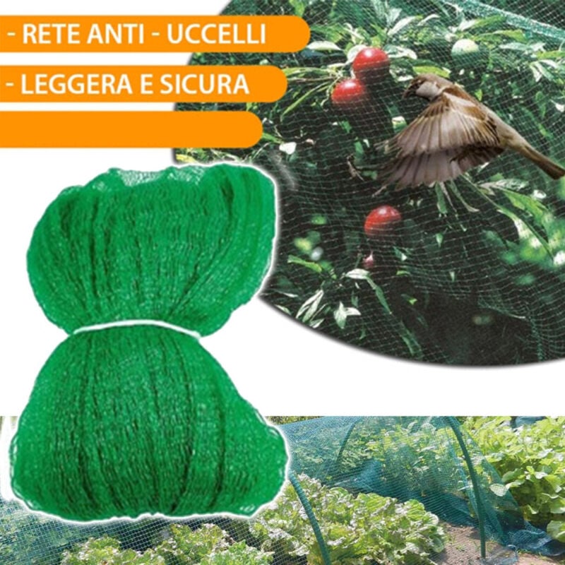 foto del prodotto traesio - rete anti uccelli protezione ortaggi verde 4 x 6 metri giardino orto antiuccelli - - trade shop